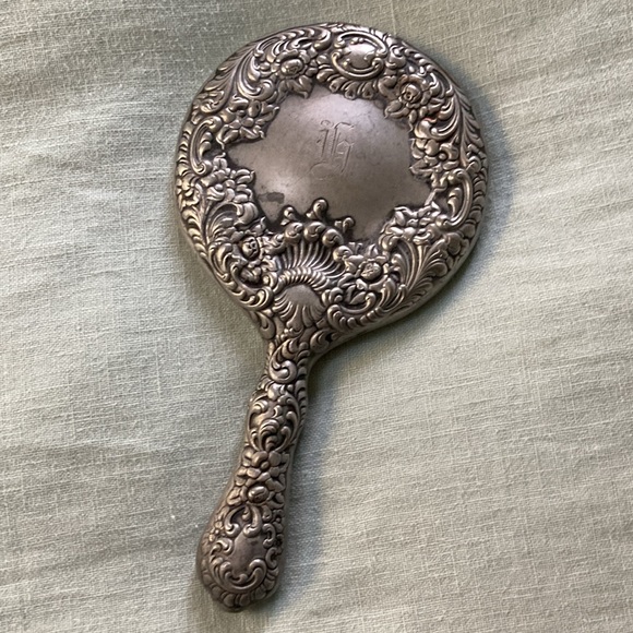 Antique Victorian Handheld Vanity Mirror - Picture 2 of 7